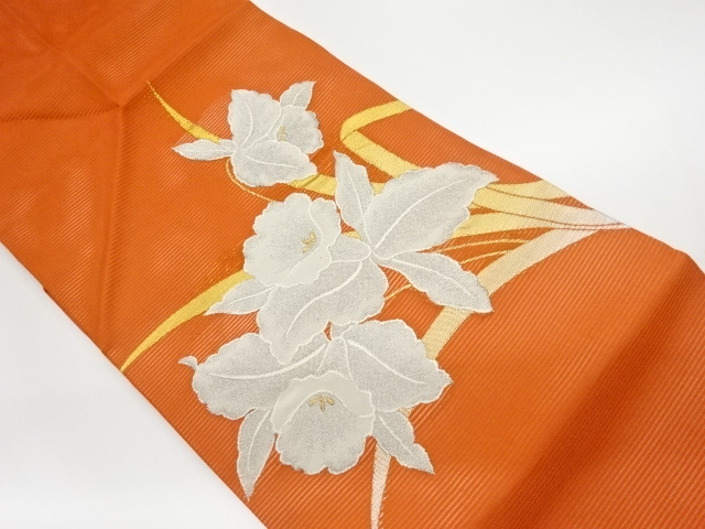 JAPANESE KIMONO / VINTAGE NAGOYA OBI FOR SUMMER / WOVEN IRIS